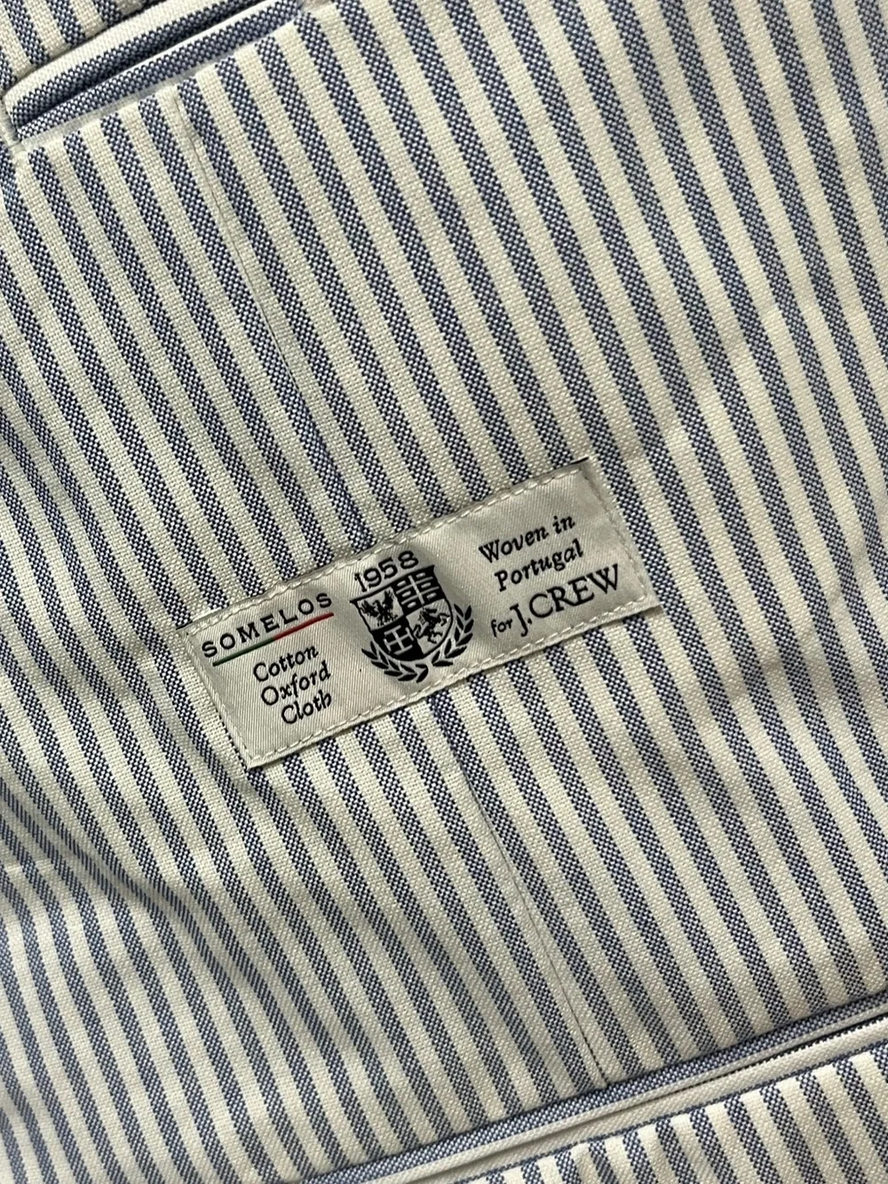 NWT J.Crew Crosby Blazer Men’s 42R Blue Somelos Cotton Sport Coat Double Vent